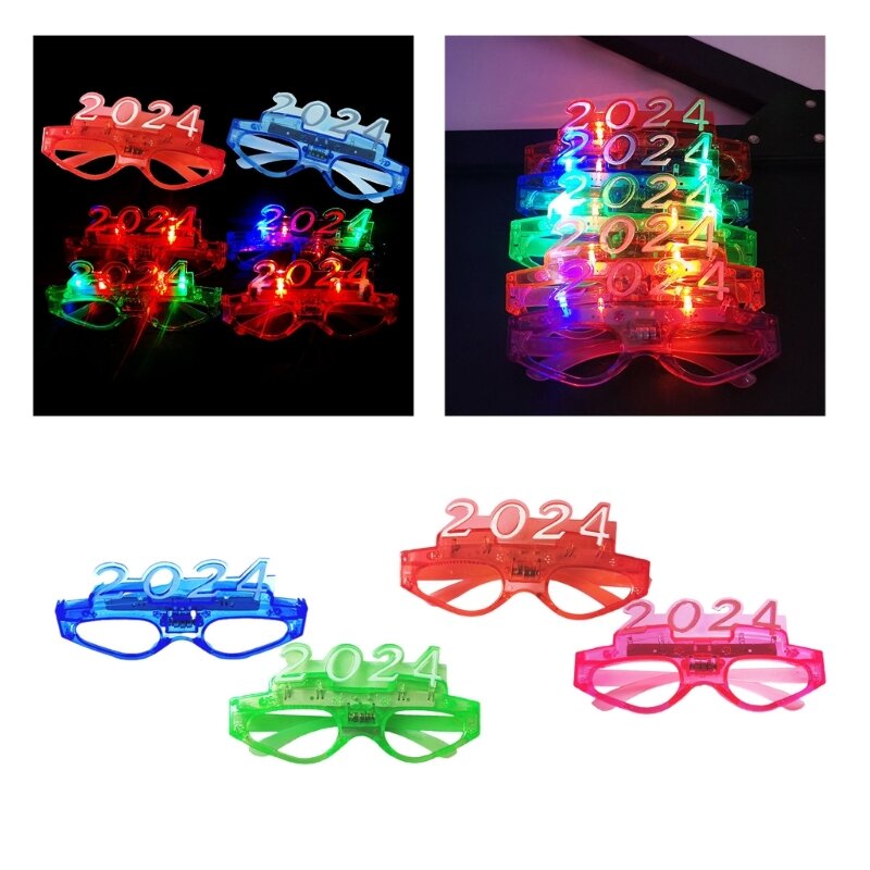 LED Costume Glasses Sunglasses Futuristic Props 2024 New Year Bar Props