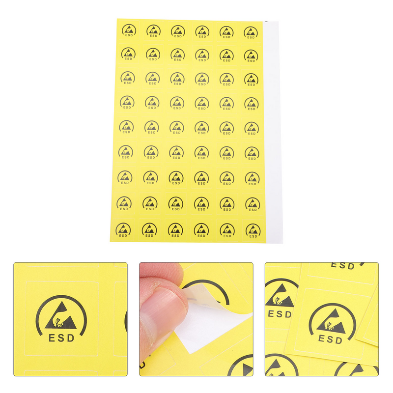 200 Stuks Statische Stickers Waarschuwingsstickers Waarschuwingsetiketten Apparaat Antistatisch Mechanisch