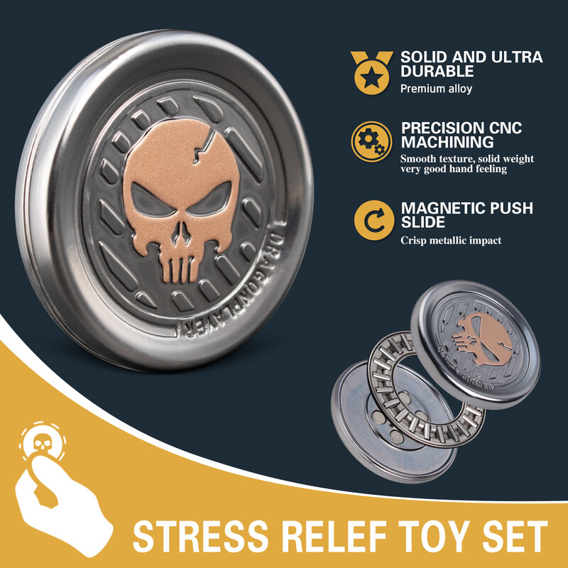 Metalowe zabawki typu Fidget dla dorosłych Haptic Toy Fidget suwak, zabawki uśmierzenie lęku stresem, kliknięcia zapobiegające powstawaniu Alzheimera