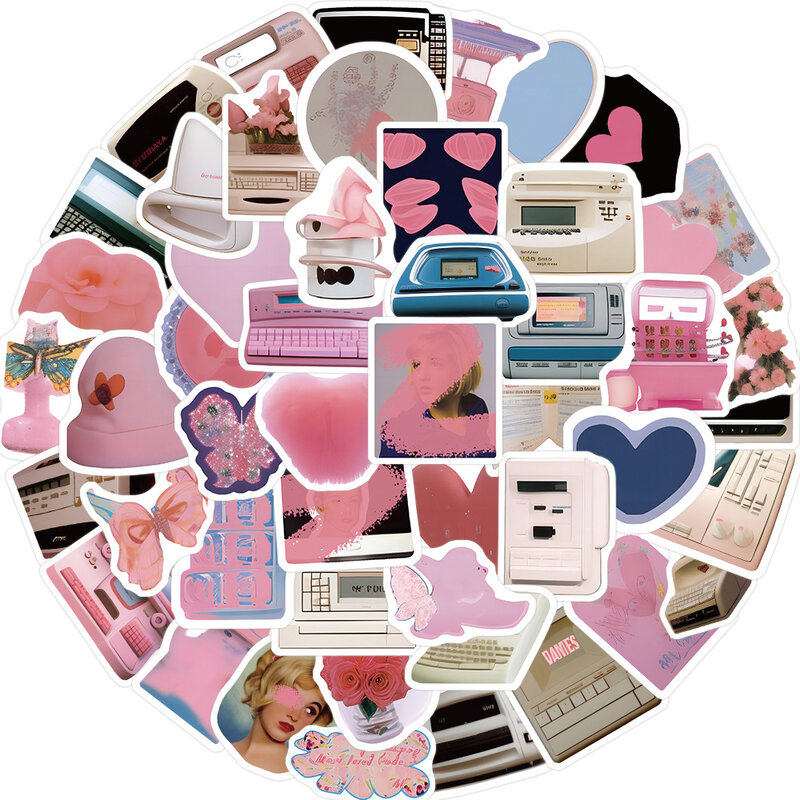 10/30/50PCS Cute Pink Heart Girls Candy Style Stickers DIY Laptop Fridge Phone Scrapbook Cool Graffiti Sticker Toys Decal Gift