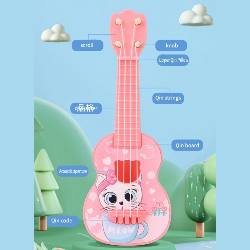 Kids Ukulele Toy Cartoon Mini Musical Instruments for Children Kids Baby Musical Toy Exercise Baby Arm Stretch DropShipping