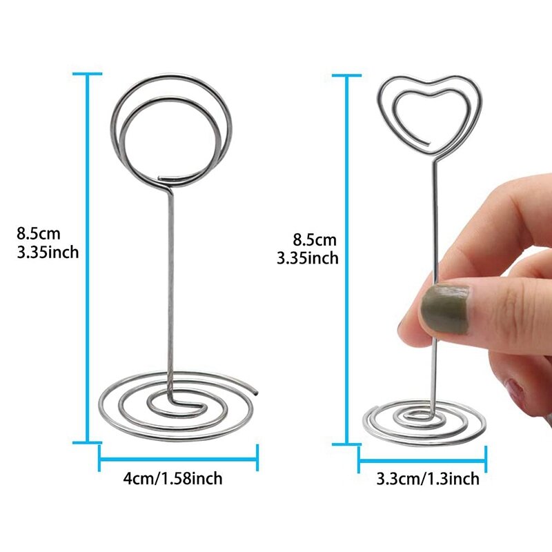 60Pcs Place Card Holders Metal Table Number Holders Name Card Holders Memo Clip For Wedding Party Office Desk