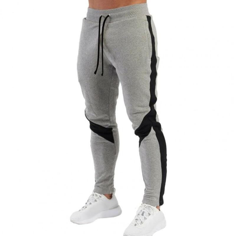 Casual Trouser Stylish Men's Spring/autumn Sports Pants with Drawstring Waist Pockets Fast Dry Full Length for Active