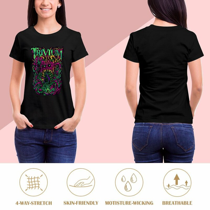 Trivium Logo T-Shirt Animal Print Shirt für Mädchen Grafiken T-Shirts für Frauen Baumwolle