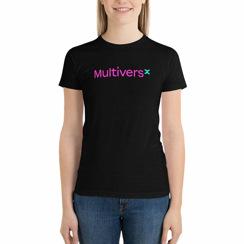 女性のためのmultiversx Tシャツ、かわいい服、女性のトップス、服