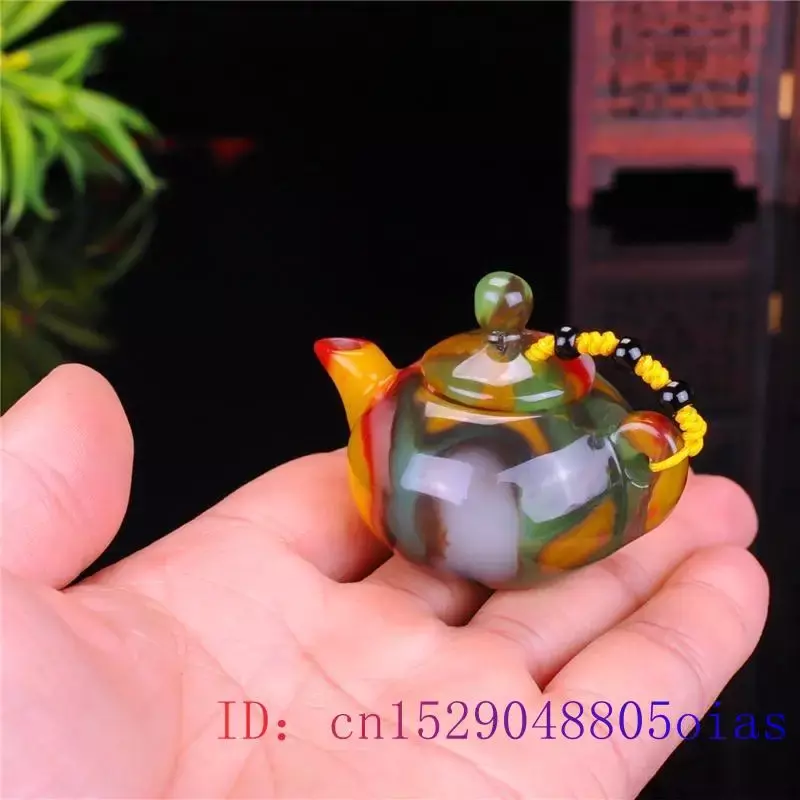 Jade Teapot Sculptures Figurines Charms Gift Luxury Designer Fashion Pendant Women Gifts for Men Cute Jewelry