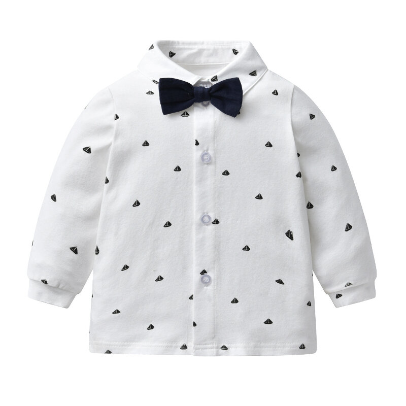 ICJAEHAO 2024, детская одежда, весна-осень, подходящий новый костюм для мальчиков, джентльменский галстук-бабочка, рубашка, бусы для малышей сто дней