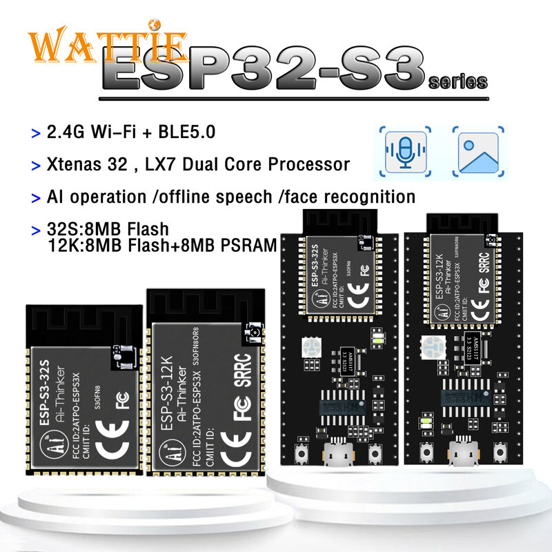 ESP32-S3 S3 ESP32-S3-32S ESP32S-S3-12K ESP32 WiFi+BLE5.0 New products module Development board speech Face recognition NodeMCU