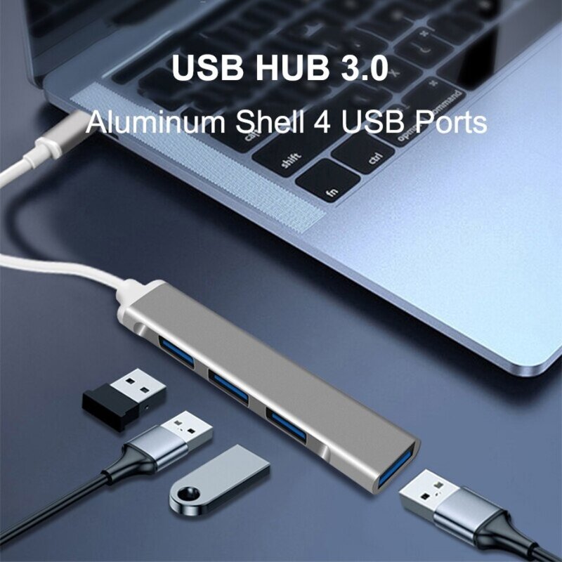 อะแดปเตอร์ตัวแยกสัญญาณ USB 4พอร์ต3.0ชนิด C OTG สำหรับ Huawei Xiaomi MacBook Pro 13 15 Air Pro อุปกรณ์คอมพิวเตอร์