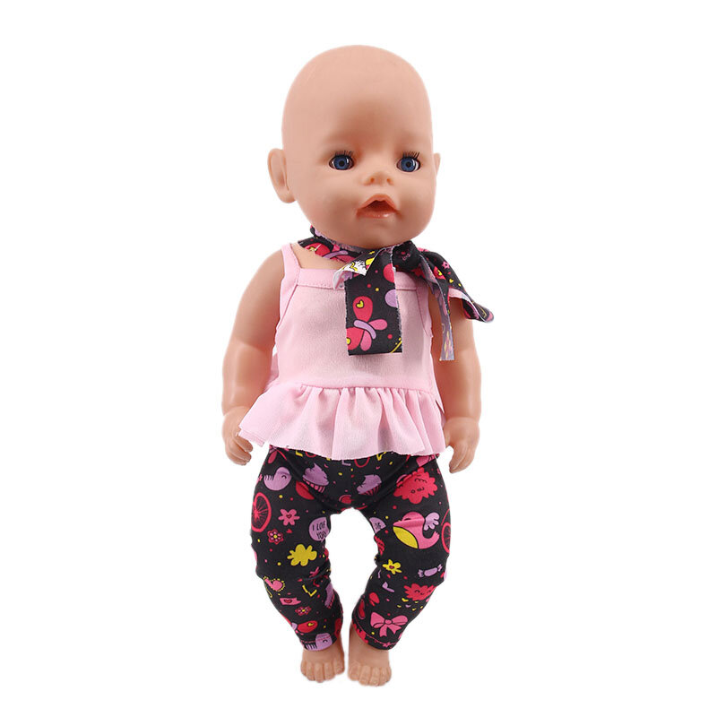 Süße Top-Shorts für 43 cm geborene Baby wieder geborene Puppe Kleidung Zubehör 18 Zoll amerikanische Puppe Mädchen Spielzeug unsere Generation Nenuco