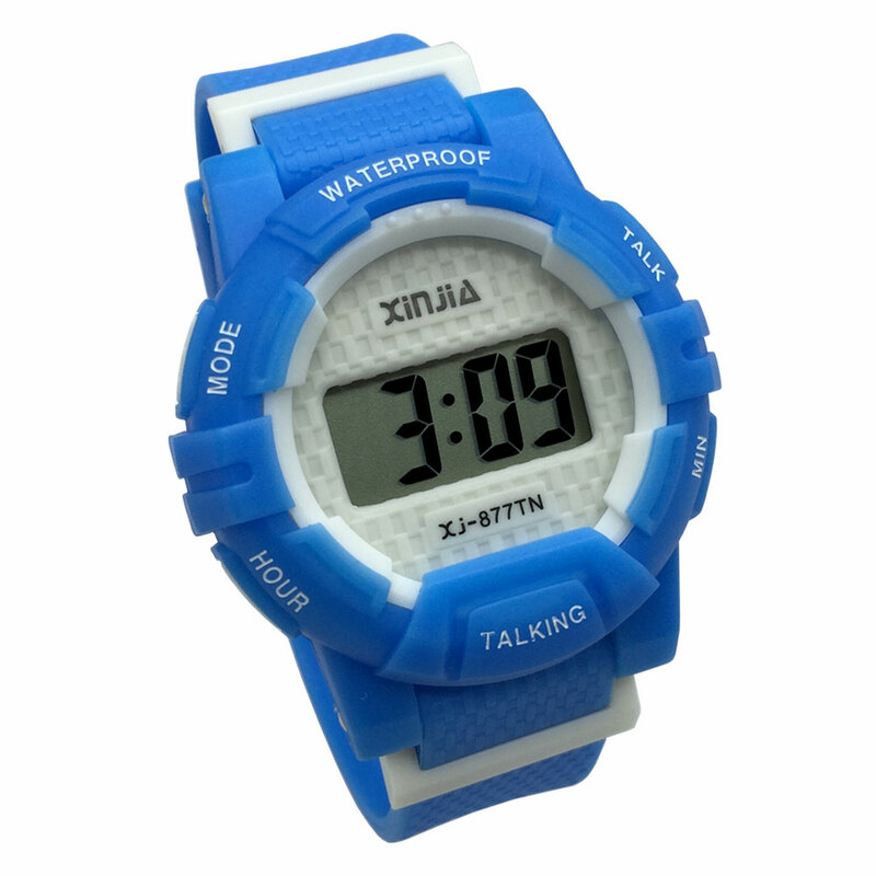 Reloj de pulsera parlante ruso, relojes deportivos con alarma electrónicos, con correa Ruber Rosa 877TN(PIK)