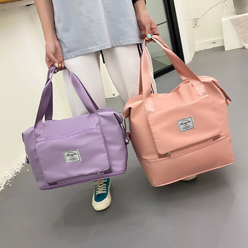 Nowe składane torby podróżne o dużej pojemności dla kobiet Gym Yoga Storage Shoulder Bag Men Waterproof Luggage Handbag Travel Duffle Bag