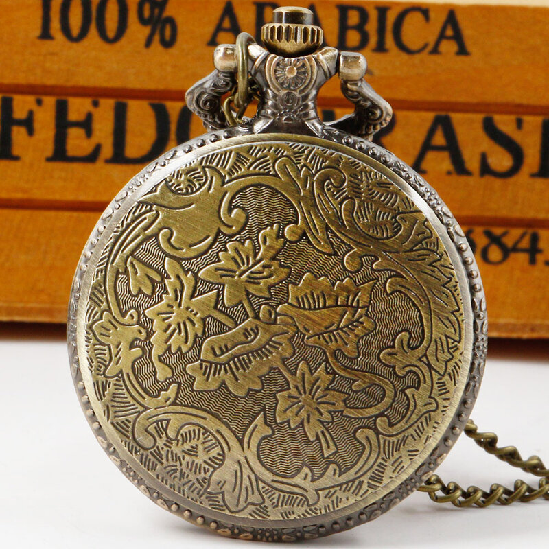 Lindo collar de reloj de bolsillo con diseño de búho para mujeres y hombres, colgante de cuarzo Punk Vintage, cadena de reloj Fob