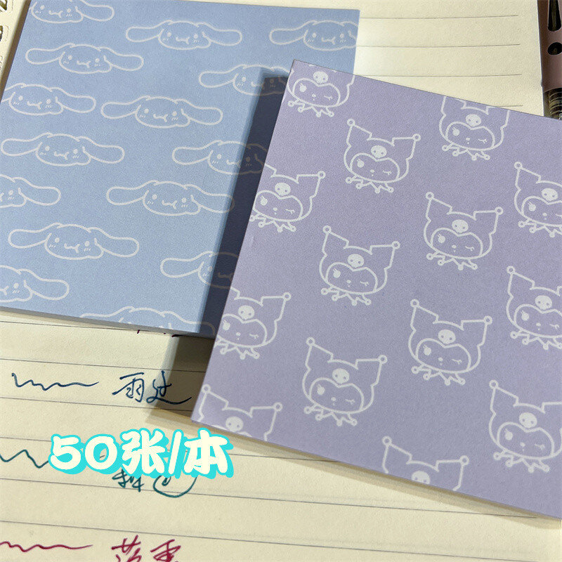 Kawaii Lucu Sanrio Hello Kitty Kuromi Cinnamoroll Pom Pom Purin Notepad Stiker Akun Tangan Gadis Hadiah Natal untuk Anak-anak