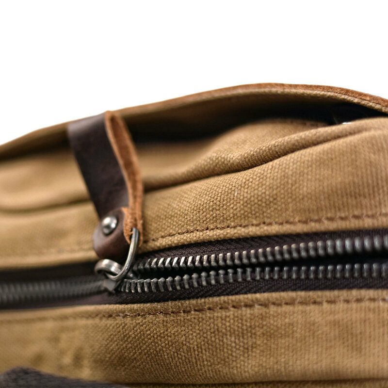 Retro Wax Canvas Shoulder Bag para homens, couro Crossbody Bags, camada de cabeça, horizontal