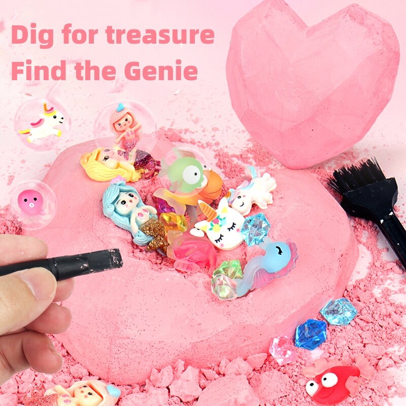 Creative Archaeology Digging Gemstone Girls Loving Gem Surprise Box Treasure Hunt Toys Kids Handmade DIY Digging Fossils Toys