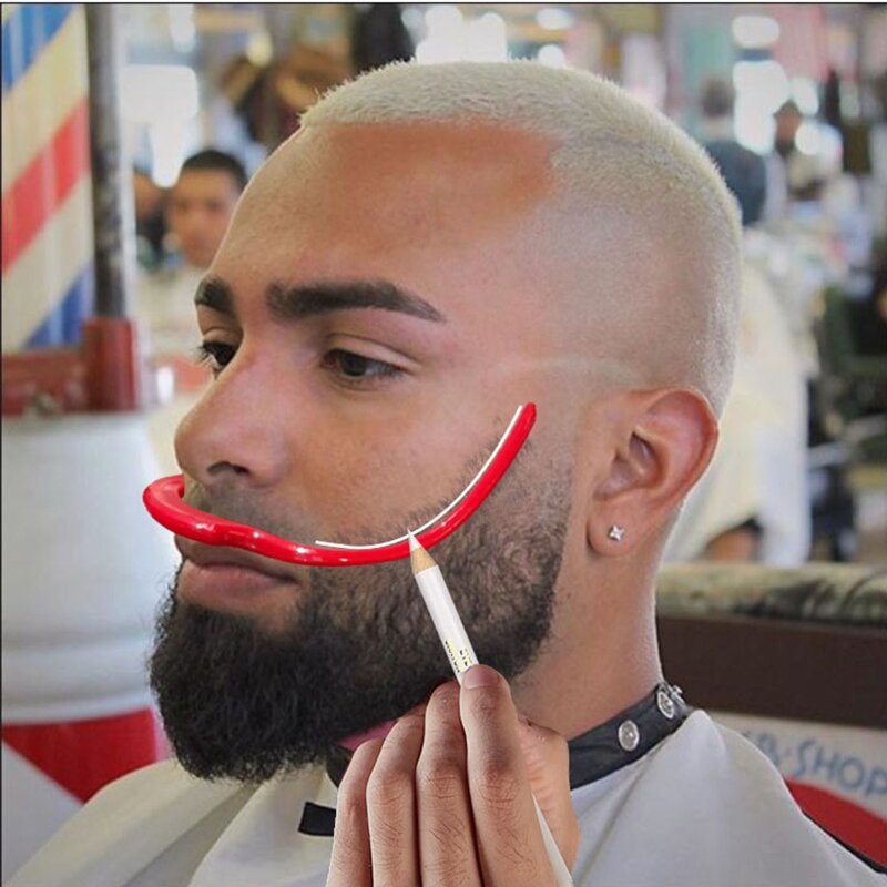 Strumento per modellare barba Guida per tracciare Lineup Up Taglio barba Trimmer Stencil Matita Forniture per barbiere