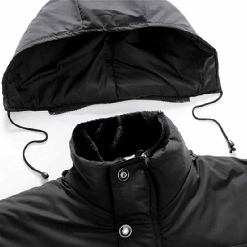 Neuer dicker warmer Winter parka für Männer Fleece Kapuze männliche wind dichte Jacke Cargo Mantel Militär Streetwear fester Mantel