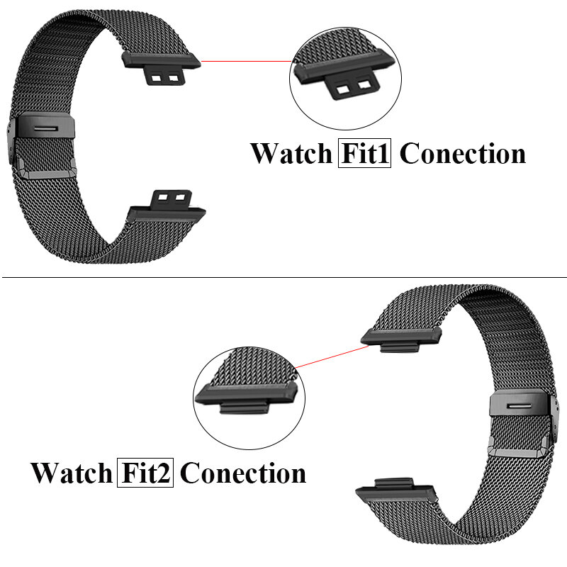 Bracelet en métal avec étui pour montre Huawei, bande Fit 2, protecteur d'écran, film de bracelet, accessoires de bracelet de montre intelligents