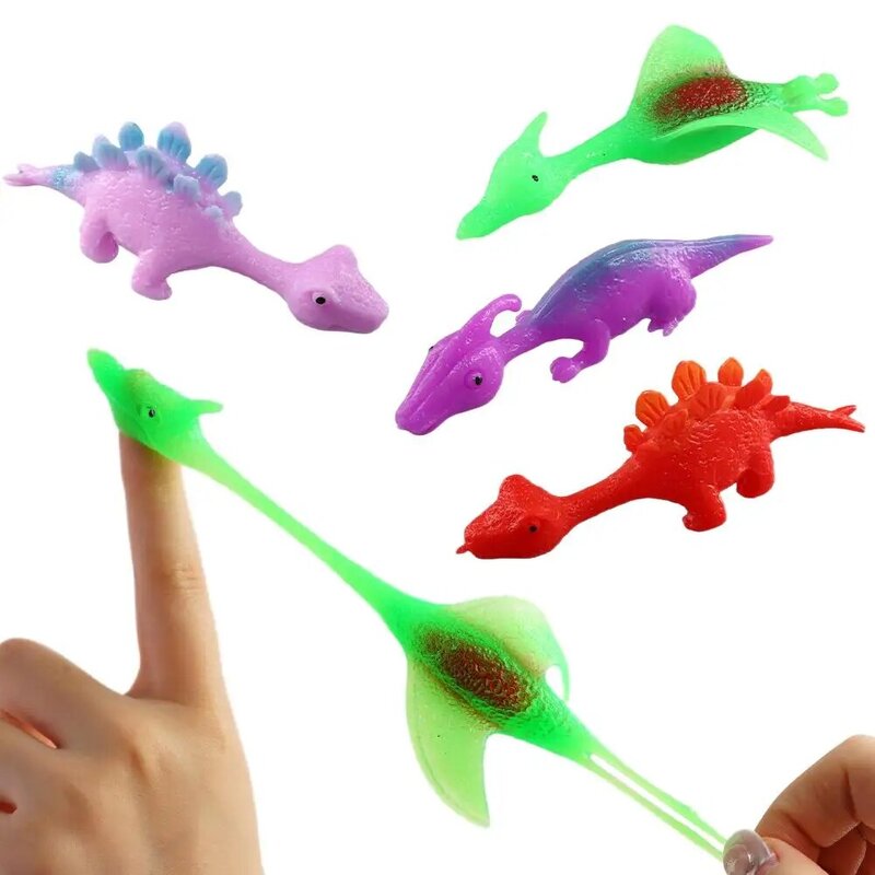 50pcs Finger catapulta Dinosaur Slingshot Sticky Wall Toys per adulti e bambini Vent antistress catapulta Dinosaur Y1s3