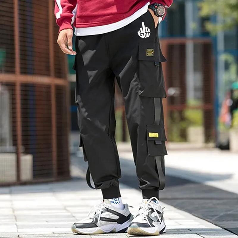 Брюки-карго мужские в стиле хип-хоп, джоггеры, уличная одежда, модные повседневные спортивные штаны с эластичным поясом