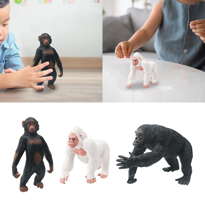 Figuras orangotangos realistas, figura de ação, brinquedo para festa