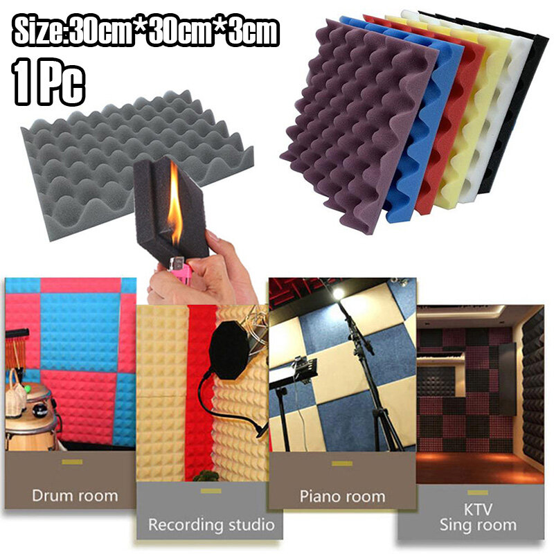 1Pcs 30x30x3cm Studio Acoustic Soundproof Foam Sound Absorption Treatment Panel Tile Wedge Protective Sound-Absorb Spong 2023