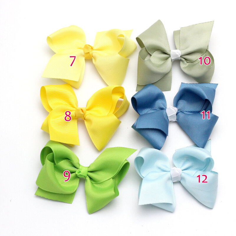 Solid Ribbon Bow Hairpin for Children Hair Accessories Match Clothes Baby Headwear Hair Clip Ribbon Bowknot Clip Denmark Hairbow