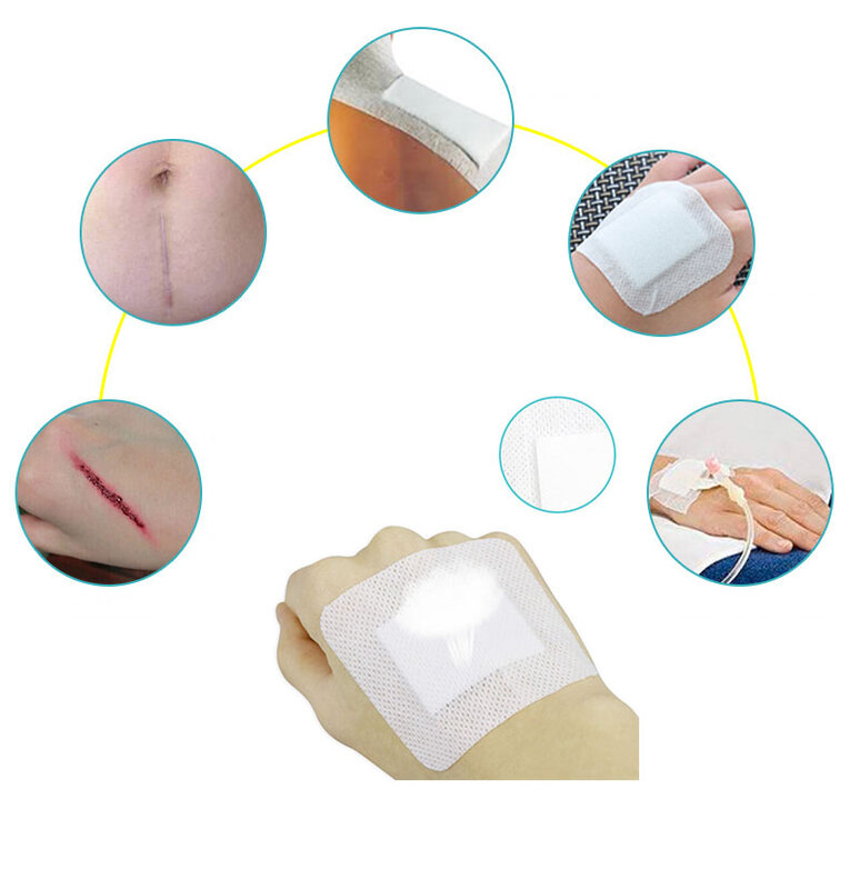 Vendaje estéril para heridas médicas, pegatinas adhesivas no tejidas transpirables, paquete Individual, 20 piezas