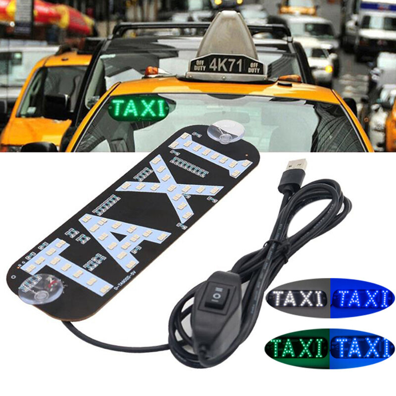 Dual Colors Taxi LED Sign Light Decor 2 Color Changeable Taxi LED Light Hook On Car Window With USB