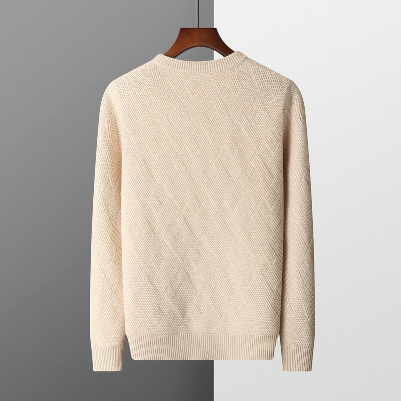 Pullover girocollo da uomo autunno/inverno 100% cashmere tinta unita maglione camicetta traspirante di fascia alta