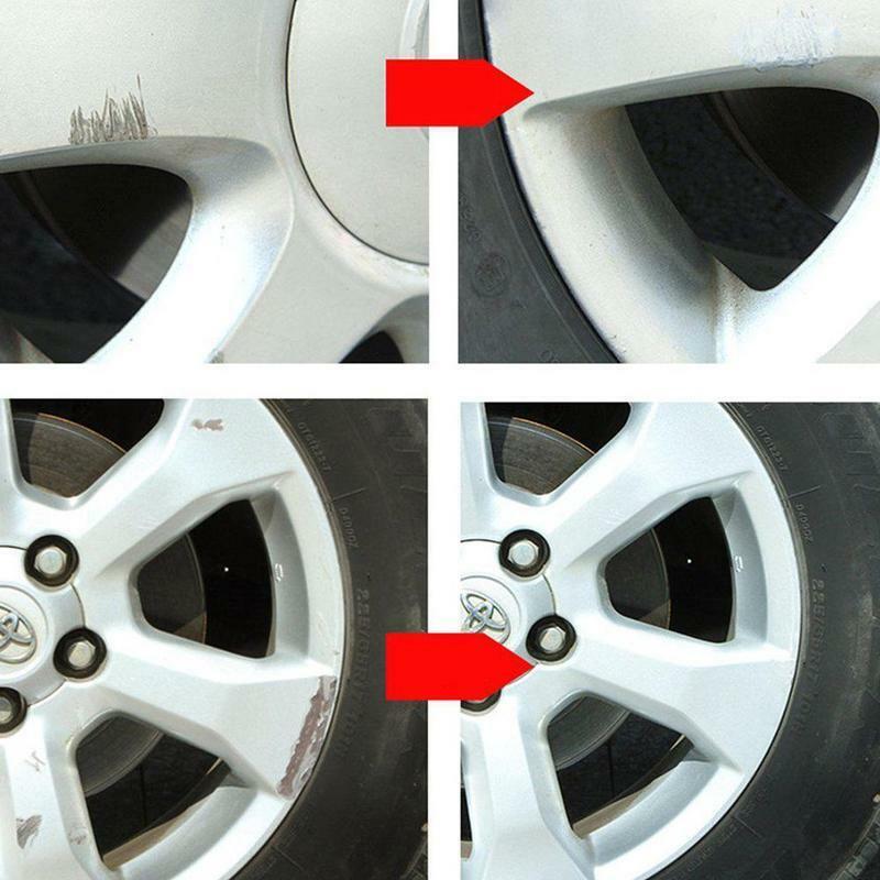 Cepillo de pintura de aleación de aluminio para renovación de cubo de rueda, pluma de rueda, reparación de arañazos en aerosol para automóvil, Plata T5F2
