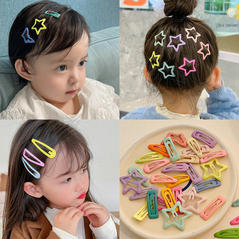Horquilla de Color caramelo para niña, pinzas para el pelo con forma de gota de agua, accesorios para el cabello para niña, 4 Uds./Set