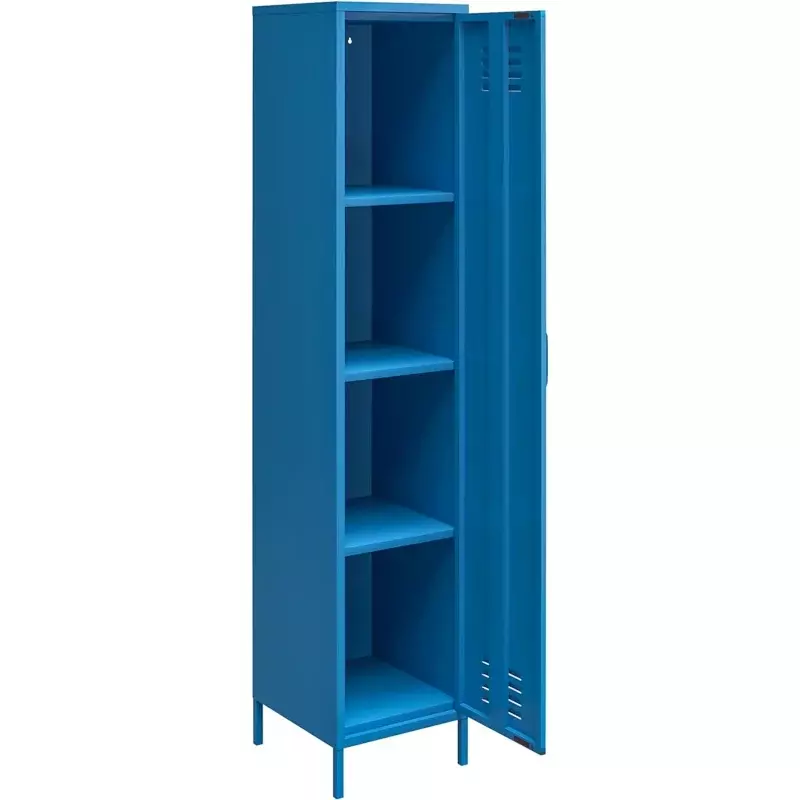 Novogratz Cache Single Metal Locker Storage, Blue Cabinet