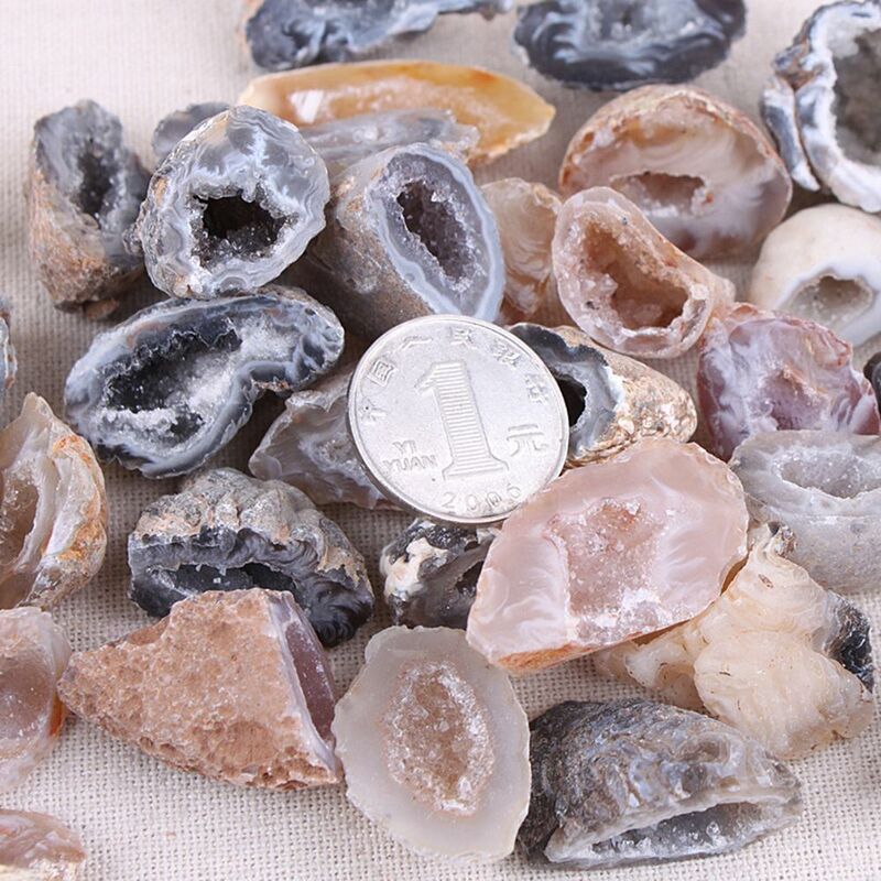 Gemstone Collectible Specimen Irregular Shape Natural Agate Geodes Crystal Cluster Healing Stones Drusy Quartz Slice