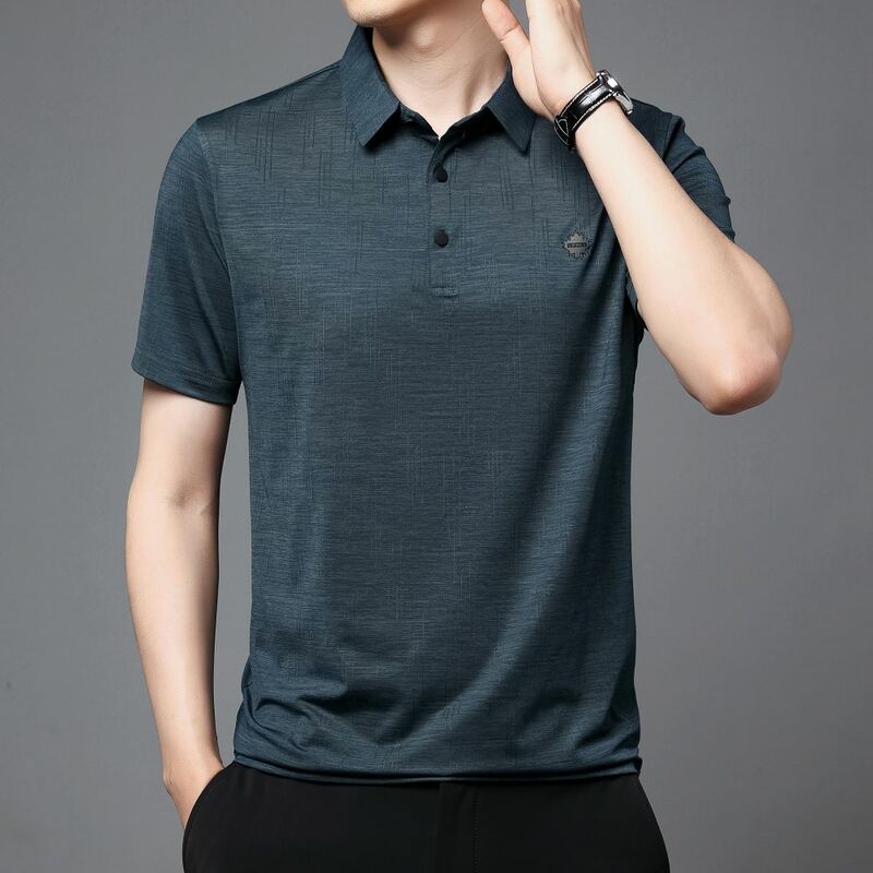COODRONY kasual bisnis Polo kemeja Mode Korea desain rasa lengan pendek pria muda dan paruh baya atasan klasik musim panas W5606