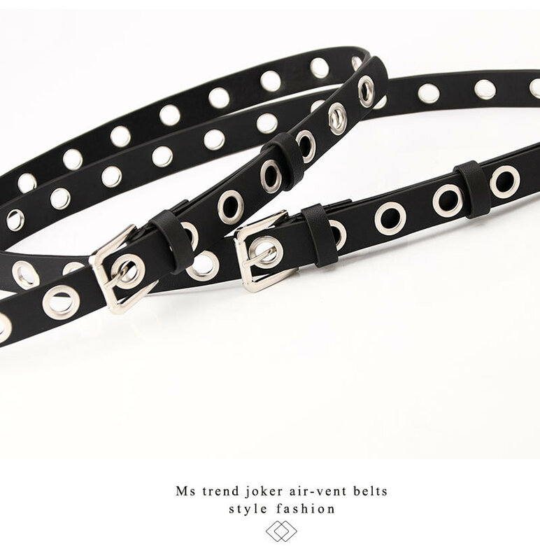 Fashion Hollow Decorative Belt with Jeans Personality Punk Style Pu Belts Women Atmospheric Eye Belt