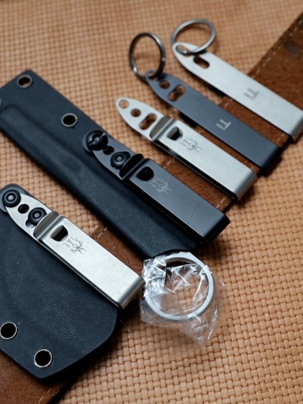Kit de vaina de titanio para cuchillo de caza, abrazadera de cinturón Tek Lok para funda K, abrazadera de cinturón Kydex, 1 unidad