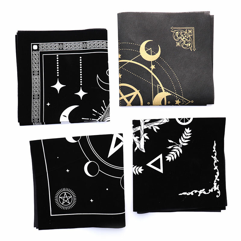 Tarots Tablecloth Triple Moon Pentagrams Pagan Altar Cloth Flannel Tarots Cloth
