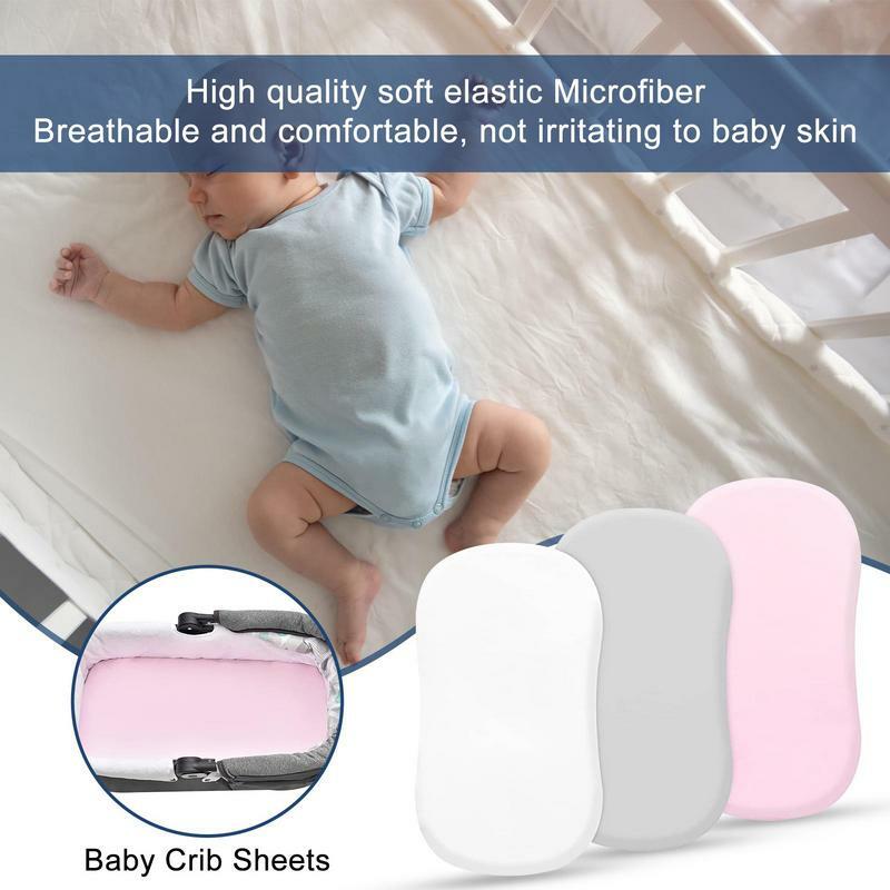 유아용 침대 매트리스 시트 세트, 아기 침대 시트, 신축성, 편안한 침대 침구, 유아용 매트리스 패드, 3 개