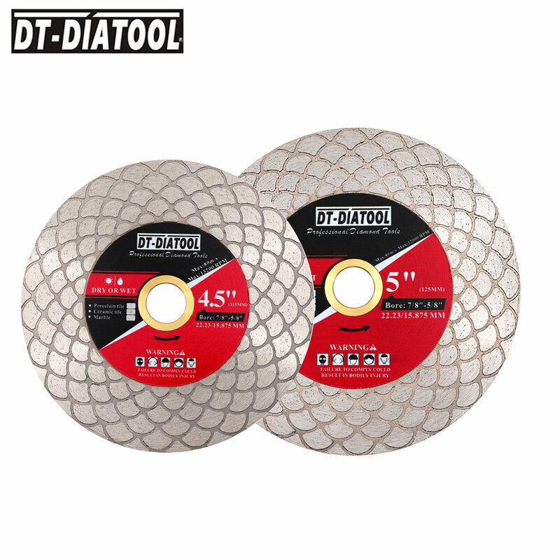DIATOOL 1 шт. 115/125 мм Веерообразный двусторонний дисковый пильный диск для алмазной резки и шлифовки для плитки керамики фарфора мрамора