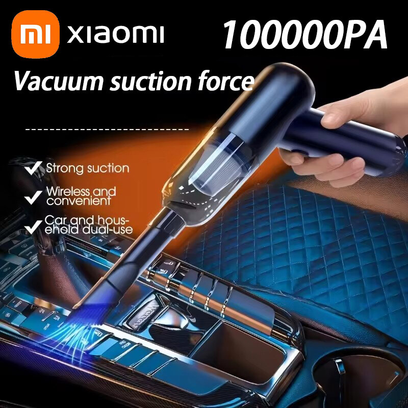 Xiaomi-aspiradora de mano inalámbrica para coche, aspirador con filtro lavable, recargable, succión de 2024 pa, 100000