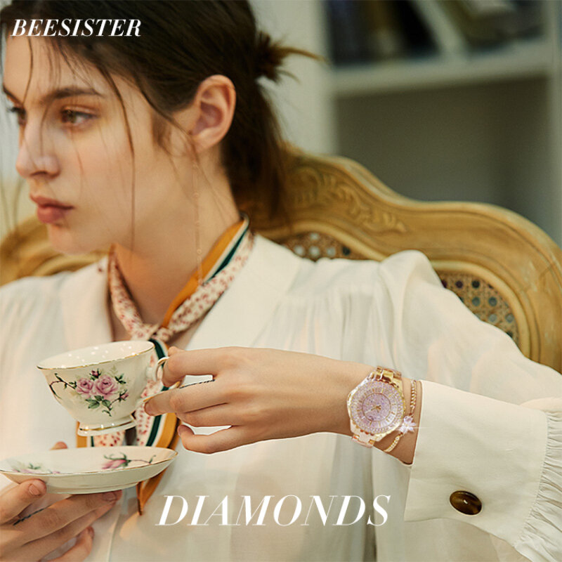 Elegant Quartz Watch for Women with Full Diamond