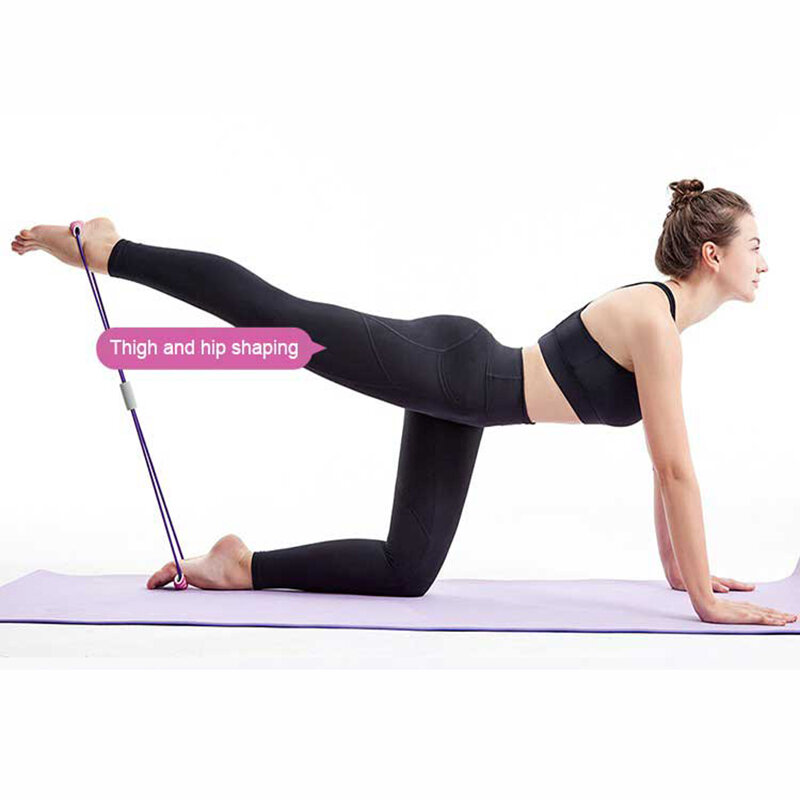 Cinto de Yoga portátil com 8 linhas de tensão corda, Home Fitness equipamentos, atualizado ombro abertura e embelezamento traseiro, Fitness equipamentos