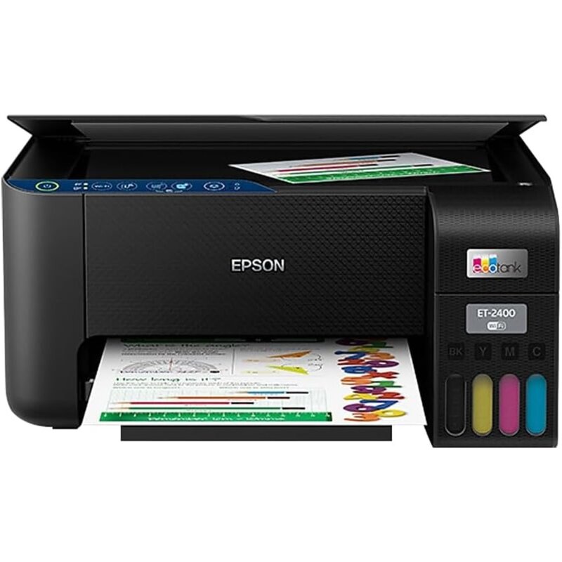 EcoTank Printer ET-2400, Printer semua dalam satu warna nirkabel, bebas kartrid super dengan pemindai dan salinan mudah