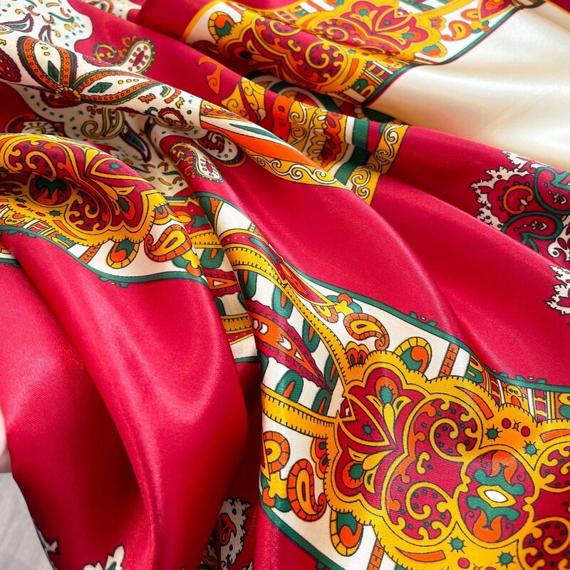 Zijden Sjaal Headwraps Voor Vrouwen Mode Luipaard Foulard Satijn Sjaal Sjaals Groot Formaat 90*90Cm Vierkant Haar/Hoofd Sjaals Bandana