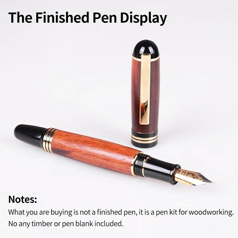 Churmore-Fountain Pen Kit para Carpintaria, cromagem, DIY Acessórios, Woodturn Pen Kits
