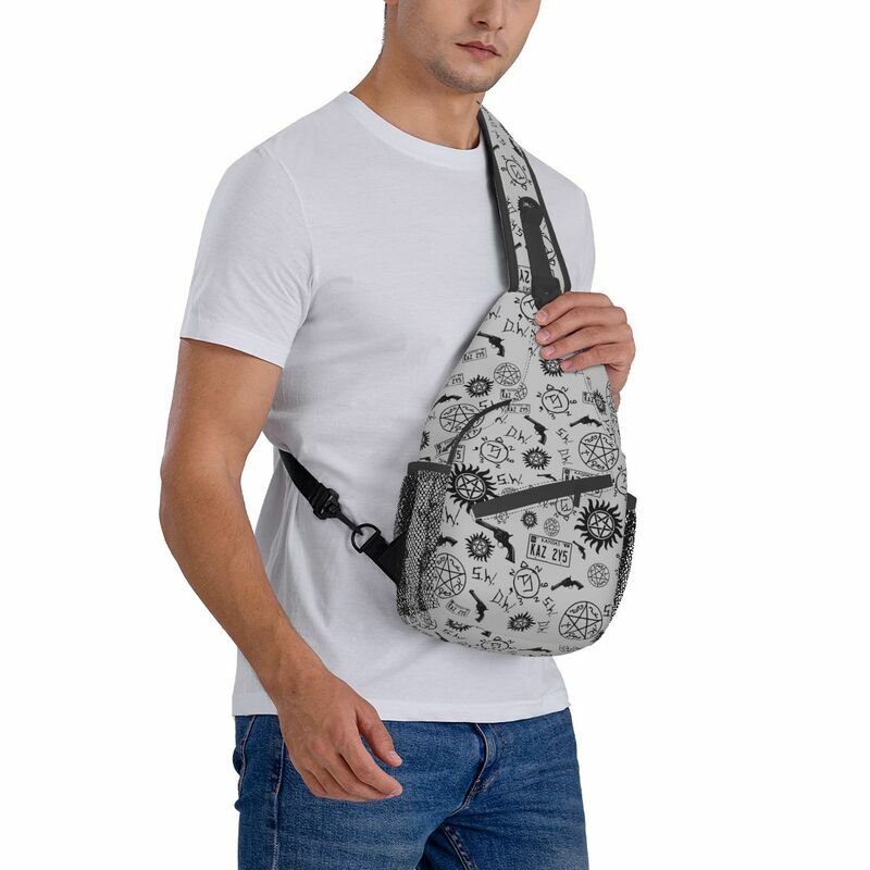 Персонализированная Сумка-слинг с супер-символом, мужской крутой рюкзак Wincherter Bros через плечо, нагрудный рюкзак через плечо, рюкзак для путешествий