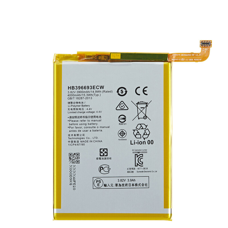 Оригинальная батарея Hua Wei 100% HB396693ECW 3900 мАч для Huawei Mate 8