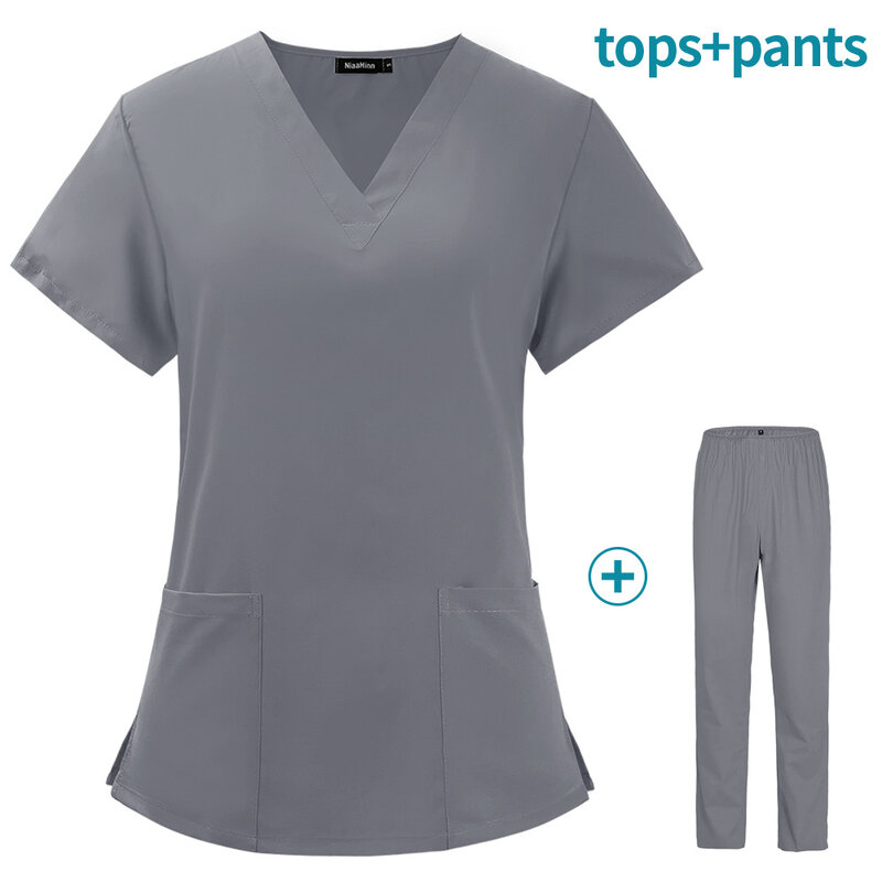 Seragam medis ruang perawat operasi grosir dua Pic Set pakaian kerja Rumah Sakit Gigi nyaman cepat kering